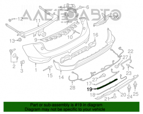 Suportul de montare a buzei spoilerului pentru bara de protecție spate Lincoln MKC 15-