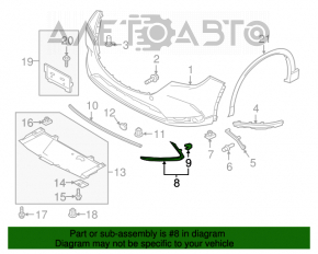 Moldura bara fata dreapta Mazda CX-9 16- crom