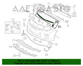 Garnitura capotei pe bara Toyota Prius 30 10-15