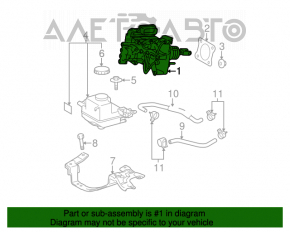 Cilindrul principal de frână Toyota Prius 30 10-15 complet cu ABS pentru roțile R17.