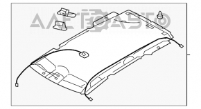 Acoperirea plafonului pentru Subaru Forester 14-18 SJ fără panoramică, gri, de curățat chimic.