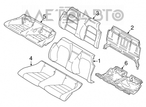 Rândul din spate al scaunelor, al doilea rând Ford Mustang mk6 15- cabriolet, material textil