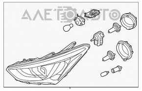 Фара передняя правая в сборе Hyundai Santa FE Sport 13-16 дорест usa ксенон