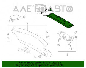 Capacul portbagajului superior al usii Infiniti QX30 17- negru.