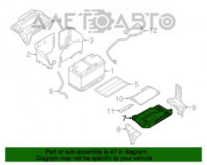 Palet pentru baterie Infiniti QX30 17- metal