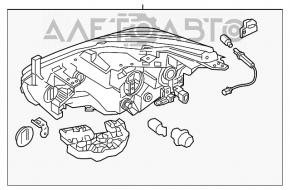 Far stânga față Nissan Murano z52 15-18 complet asamblat cu LED-uri.