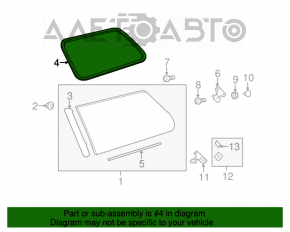 Уплотнитель форточки глухое стекло задний правый Toyota Sienna 11-20