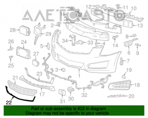 Moldura grilei inferioare a bara de protecție față pentru Cadillac ATS 13-14, cromată