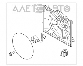 Difuzorul capacului radiatorului asamblat Hyundai Sonata 13-15 hibrid nou OEM original