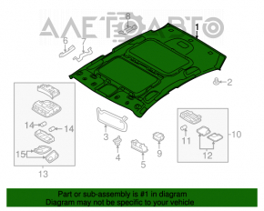 Acoperirea tavanului pentru Kia Optima 11-15, gri, cu deschidere pentru plafon.