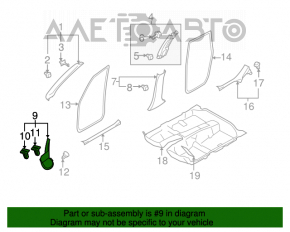 Capacul amortizorului frontal stânga jos Subaru Forester 14-18 SJ negru.