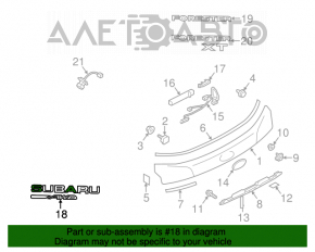 Emblema cu inscripția SUBARU pe ușa portbagajului Subaru Forester 14-18 SJ.