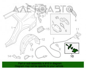 Manerul de deschidere a capacului rezervorului de combustibil interior pentru Subaru Forester 14-18 SJ zgârieturi