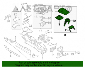 Brațul de cot Ford Edge 15-18 piele neagră