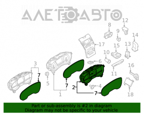 Panoul de instrumente Ford Edge 15-18 cu 2 ecrane, 126k zgârieturi.