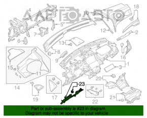 Накладка колени водителя Lincoln MKZ 13-16 черн, тычки