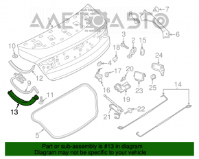 Capacul balamalei portbagajului stânga Lincoln MKZ 13-20 zgârieturi