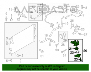 Corpul termostatului Ford Fusion mk5 13-20 hibrid, plug-in