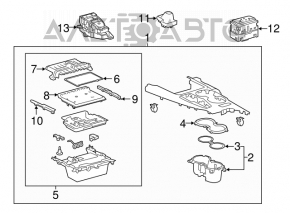 Capacul consolei centrale Toyota Camry v70 18- negru