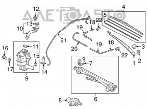 Duza gatului de spalare a parbrizului pentru Lexus ES250 ES300h ES350 19- cu capac