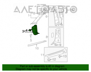 Capacul amortizorului frontal dreapta jos Toyota Sienna 11-14 gri, zgârieturi