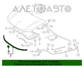 Уплотнитель капота Mitsubishi Outlander 14-21 новый OEM оригинал