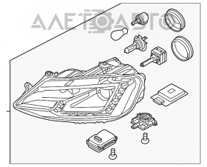 Far stânga față VW Jetta 15-16 complet asamblat USA Xenon Led