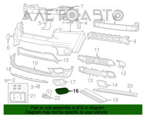 Capacul de protecție pentru farul de ceață stânga pentru Jeep Cherokee KL 14-18