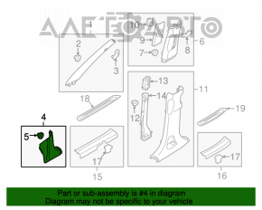 Capacul amortizorului frontal dreapta jos Kia Sorento 10-15 negru