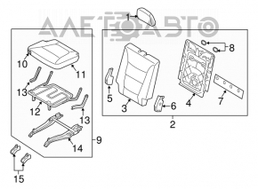 Rândul din spate al scaunelor, al treilea rând, pentru Kia Sorento 10-15, material textil bej.