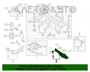 Maneta inferioară a arcului spate stânga Kia Sorento 10-15 AWD