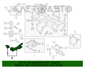 Maneta longitudinală spate dreapta Kia Sorento 10-15 AWD