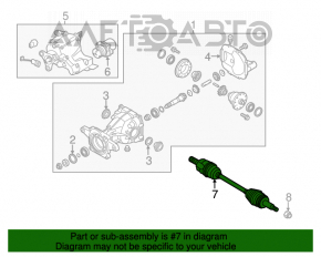 Axul cu came spate dreapta Kia Sorento 10-15 2.4, 3.3