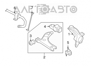 Bară stabilizatoare față dreapta VW Passat b8 16-19 SUA, nou, original OEM