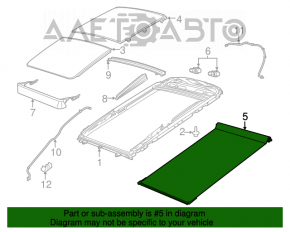 Perdeaua panoramică a Jeep Cherokee KL 14-18 gri