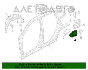 Corpul capacului rezervorului de combustibil Jeep Cherokee KL 14-18