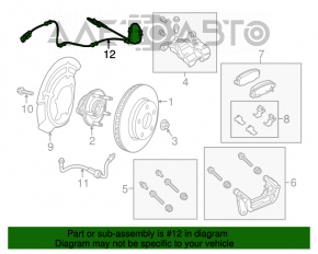 Senzor ABS spate stânga Jeep Cherokee KL 14-18 Off road