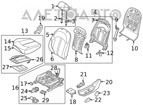 Scaunul șoferului Kia Optima 16- fără airbag, electric, material textil negru.