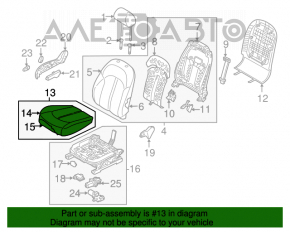 Пассажирское сидение Kia Optima 16- без airbag, электро, тряпка черн