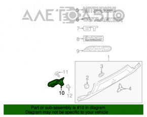 Camera de vizionare spate pentru Mitsubishi Outlander 16-21 restilizat.