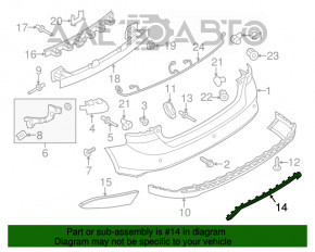 Накладка губы заднего бампера Ford Focus mk3 15-18 рест 5d Sport