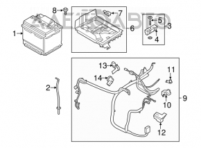 Cablu de alimentare a bateriei invertorului Ford Fusion mk5 13-16 hibrid