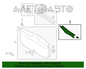 Capacul portbagajului stânga al ușii Mitsubishi Outlander 14-21 negru, zgârieturi