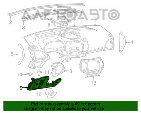 Capacul genunchiului șoferului Jeep Cherokee KL 14-18 negru, zgârieturi