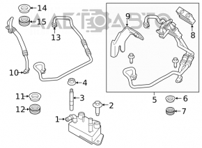 Tubul de racire a uleiului de transmisie automata pentru Ford Escape MK3 13-19 1.6T 2.5 2.0T, lungimea este de 1.