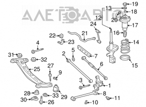 Цапфа со ступицей задняя левая Lexus RX300 98-03 FWD