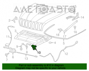 Capota de blocare a capotei Jeep Cherokee KL 14-18 nouă originală OEM