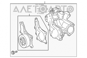 Корпус термостата с помпой Toyota Camry v55 15-17 usa