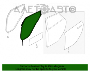 Garnitură ușă spate dreapta Ford Fiesta 11-19 4d