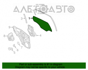 Стекло двери задней правой Ford Fiesta 11-19 4d